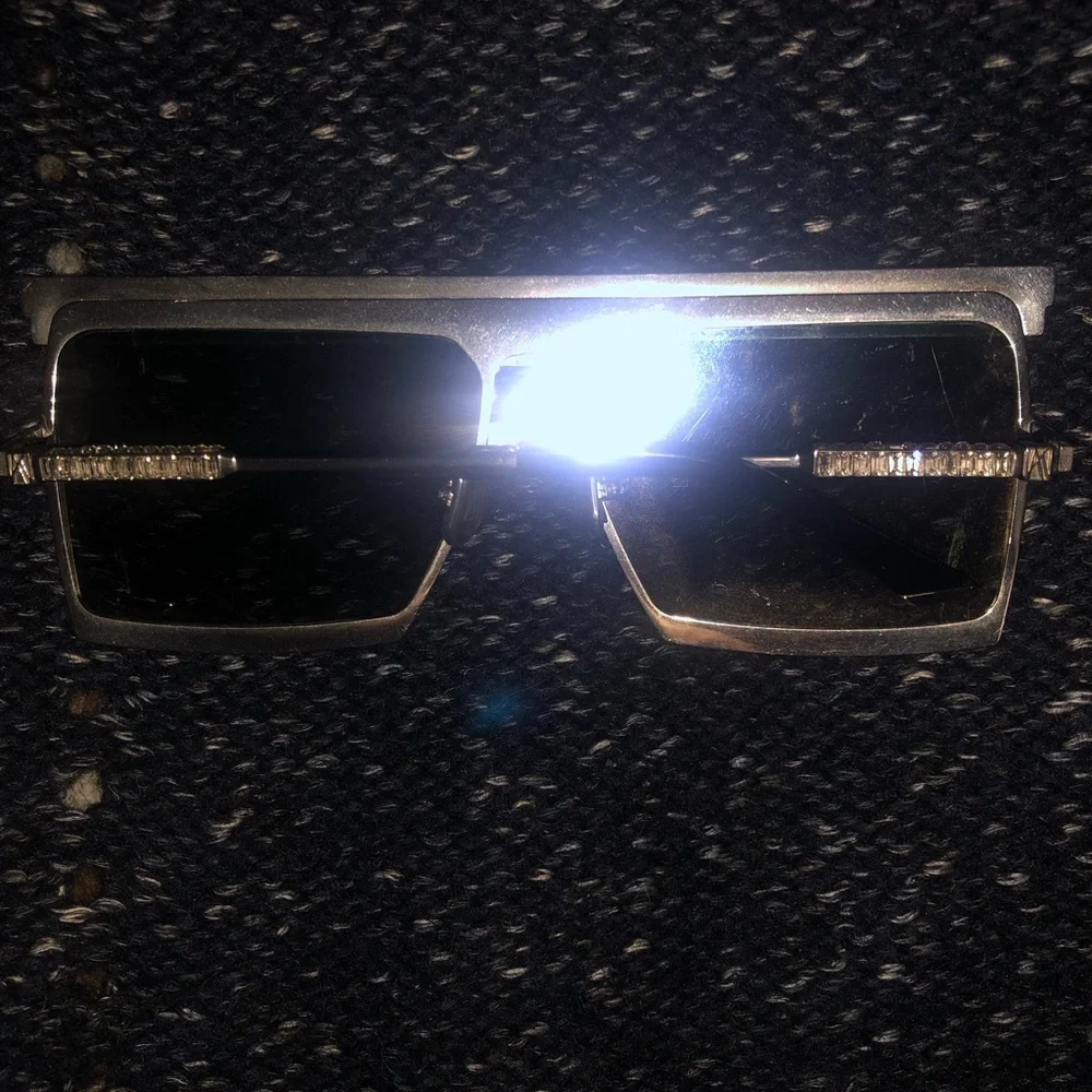 Used RARE Anna Karin Karlsson The Emperor Titanium 24k Swarovski Sunglasses Lux